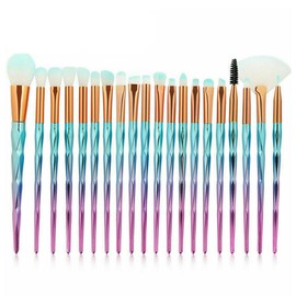 20 PCS Eye Make-up Brushes Diamond Unicorn Eyeshadow Eyebrow Blending Brush Set Ergonomic Handles