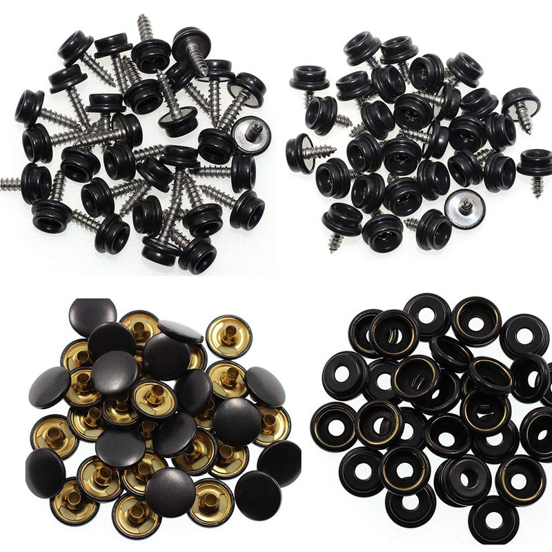 BetterJonny 180pcs Screw Push Button, 60 Sets Stainless Steel Snap