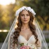 HJZHII Flower Crowns for woman, Pearl Flowers First Communion Veils