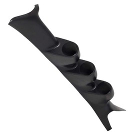 GlowShift Black Triple Pillar Gauge Pod Compatible with Ford Super Duty F-250 F-350 Power Stroke 1999-2007 - ABS Plastic - Mounts (3) 2-1/16" (52mm) Gauges to Truck's A-Pillar