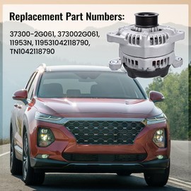 37300-2G061 Alternator 150A Compatible with Hyunda-i Sonata 2.0L 2.4L 2015-2020; Compatible with Optima Sorento Sportage 2.0L 2.4L 2015-2020; CW Replace 11953N, 119531042118790, TN1042118790