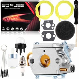 SOAJEE BL100 BL150 BL250 BL410 Carburetor Compatible with Bolens String Trimmer Tiller Cultivator White Outdoor WH25CS WH80BC Murray MS2550SE MS2560SE 791-182062 791-182535 791-182875 753-04333 04408