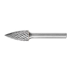 PFERD Carbide Burr, Pointed Arc Shape SPG, All-Round Toothing, Burr Diameter 12 mm, Shaft Diameter 6 mm, Length 65 mm, 21001022 - for Versatile Use on the Most Important Industrially Used Materials