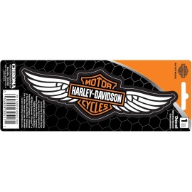 Harley-Davidson Winged Bar & Shield Decal Orange, White & Black Decal, 6.5"x 2"