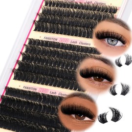 FANXITON FANXITON Lash Clusters Thick Fluffy Lash Clusters D Curl Volume Lash Clusters 80D+100D+120D Eyelash Clusters 10-18mm Eye Lash Clusters Wispy Individual Lashes Waterproof Clusters Eyelash Extensions