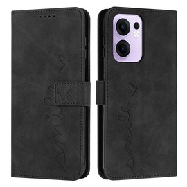UPLAI Wallet Case for OPPO Reno 13F 4G/Reno 13 FS(Reno13 F 5G), Premium Leather Magnetic Closure Flip Cover with Kickstand, Skin Feel Shockproof Durable Case Cover.Black