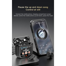 MEIMI Wireless Earbuds Bluetooth 5.4 Headphones with LED Touch Screen 50H Playtime Deep Bass Stereo Ear Buds with Mic IPX5 Waterproof in Ear Earphones for Pad Tablet Laptop Android/iOS Phones (Black)