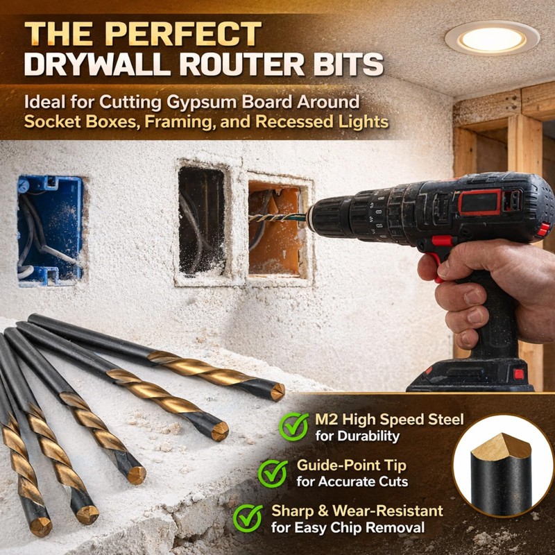 Tondiamo 50 Pcs Drywall Rotor Tips 1/8" Drywall Router Drill