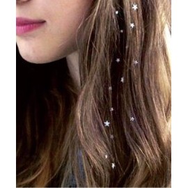 Hair Accessories Stars Hair Charms Stickers Silver Glitter Stones 2 Sheet Pack