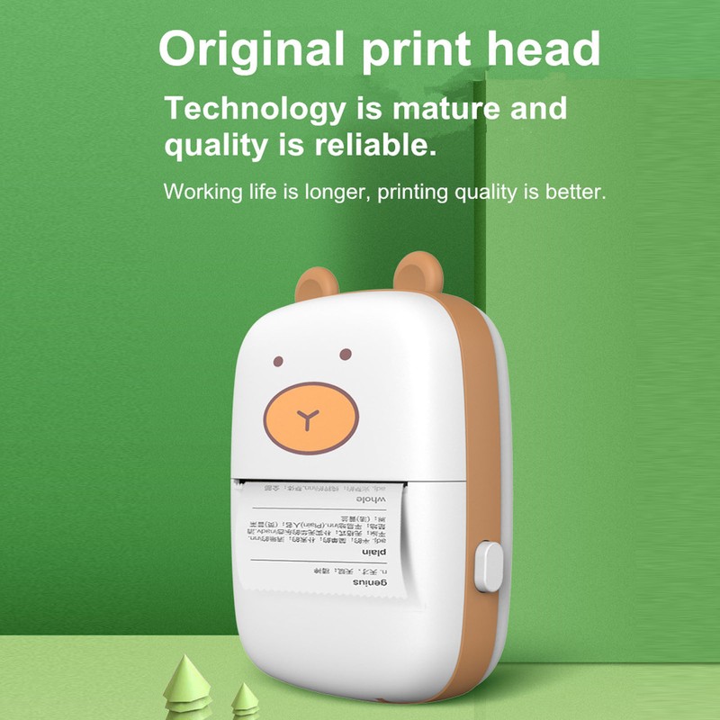 Portable Thermal Printer with 5 Roll Paper Bluetooth Portable Pocket