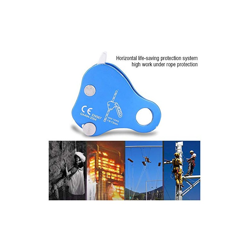 Rope Gripper, Climbing Safety Outdoor Climbing Mountaineering Rappelling Aluminium Rope