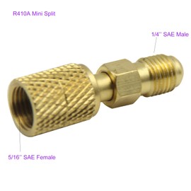 R410A Straight Swivel Adapter, Pack of 2, R410A Mini Split Adapter 5/16 Inch SAE Female Quick Coupler to 1/4 Inch SAE Male Flare for Mini Split System Air Conditioner HVAC Refrigeration Service