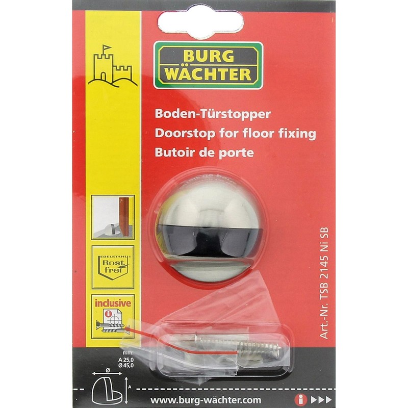 Burg-Wächter Design Door Stop Floor Mounted TSB 2140 Ni SB