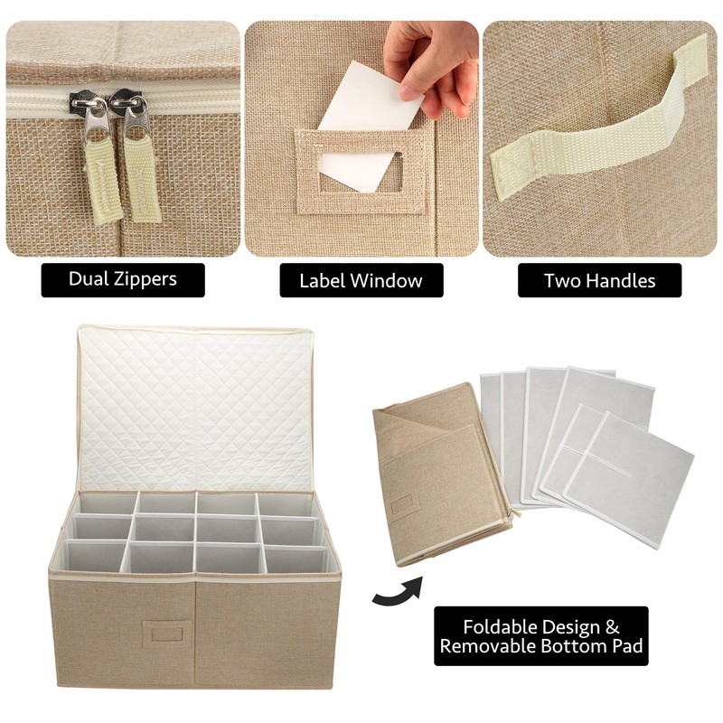 LotFancy Stemware Storage Container, Hard Shell, Large Wine Glass Storage