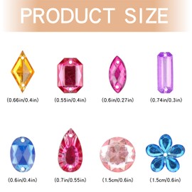 Luckious Brand 200PCS Multicolored Acrylic Sewing Crystals - Vibrant Gemstones Acrylic Jewels Craft Supplies Gems Flat Back Rhinestones for Stylish Sewing Decoration