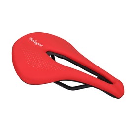 Aking Bicycle Saddle MTB Road Bike Racing Saddle Lightweight PU Breathable Seater Comfortable Shock Absorbing Foot Seat Cushion Red