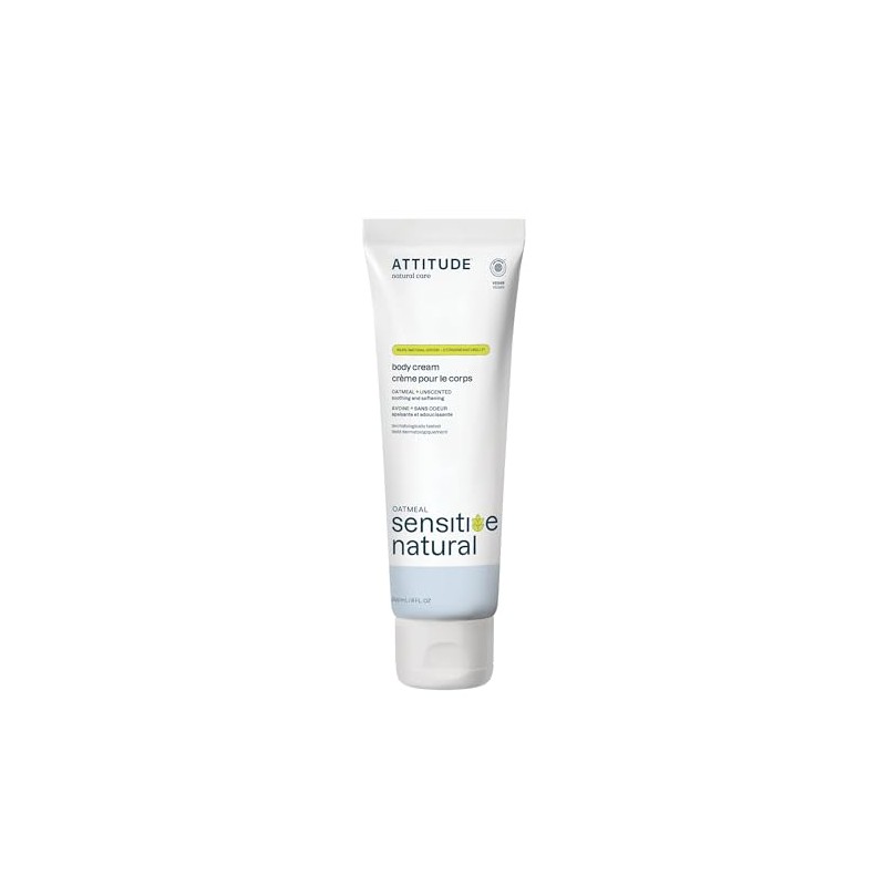 ATTITUDE Body Cream for Sensitive Skin with Oat, EWG Verified,