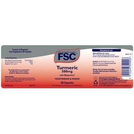 FSC Turmeric 500mg with Biperine 90 Veg. Capsules