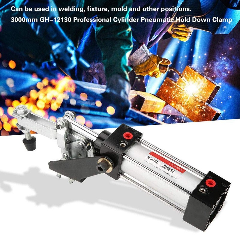 Pneumatic Clamp,Akozon Professional Cylinder Pneumatic Hold 300mm GH-12130 Use in