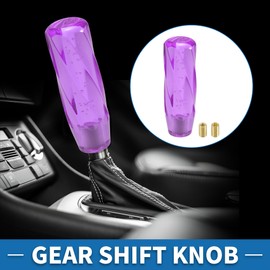 A ABSOPRO Universal Shift Knob 15cm Stick Shifter Lever Knob with 2 Adapter for Automatic and Manual Vehicle Acrylic Purple