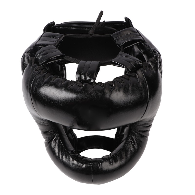 Boxing Headgear Black Head Guard Large Full Coverage PU Shock