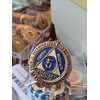 5 Month AA Medallion Elegant Blue Gold Plated Sobriety Chip