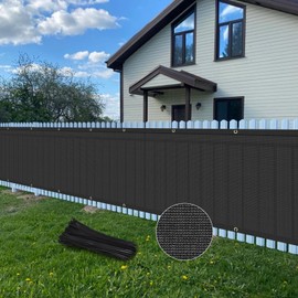 Weidear Privacy Fence Screen, 4x142FT Patio Privacy Screen, 160 GSM Shade Cloth Netting Mesh with Chain Link Cable Zip Ties, Fence Covering for Outdoor, Balcony, Yard, Panel, Garden,Wind- Black