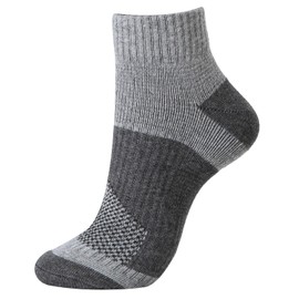 Otafuku Glove Socks (Round Toe Socks, Short Type, 3 Supports) S-846, Gray x Light Gray, 9.8 - 10.6 inches (25 - 27 cm), Set of 2 Pairs