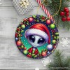 Galactic Winter Alien Ceramic Ornament, Festive Christmas Space Gift and