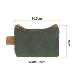 sourcing map Tool Pouch Bag 14.5cm x 3cm x 9cm Oxford Waterproof Zippered Tool Bags Pouches Small Tool Bags Tote Storage Organizers Socket Canvas Bags with Zipper for Tools, Green