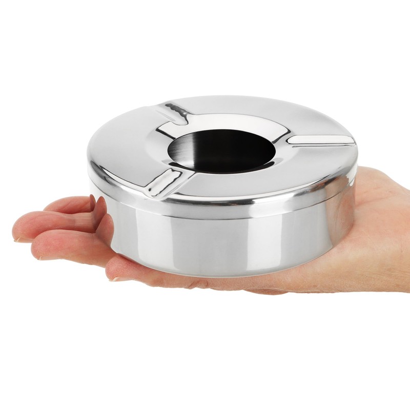 com-four® 3x Ashtray made of stainless steel - Wind ashtray