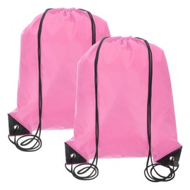 PATIKIL Drawstring Backpack Bags, 2 Pack Sports Cinch Sack Draw String Bag for Sports Gym Yoga Travel Swimming Beach, Pink