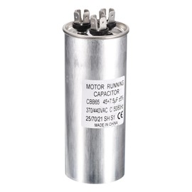 PATIKIL CBB65 Dual Run Start Capacitor, 45+7.5uF 370VAC 440VAC, Circular Run Capacitor, for Air Conditioner Cool Heat Pump Condenser Straight, AC Motor Fan Starting