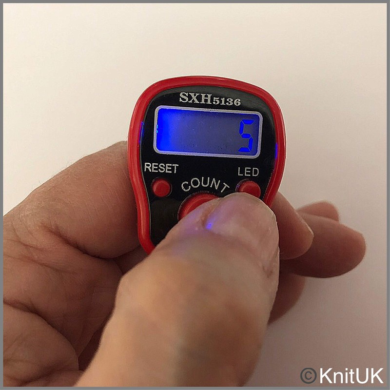 KnitUK Tally Counter - LED Backlight. Pack of 2. Red