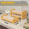 Bamboo Egg Holder & Storage - Stackable Large Capacity Organizer,