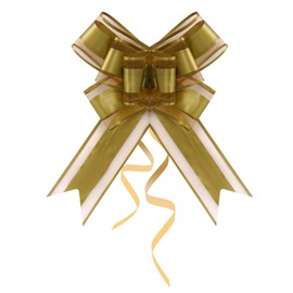 Rbenxia 10 PCS Large Pull Bows Wrapping Ribbon Pull Bows Gift Bows for Birthday Presents Wedding Gift Baskets Presents Package Bow Decoration (Gold)