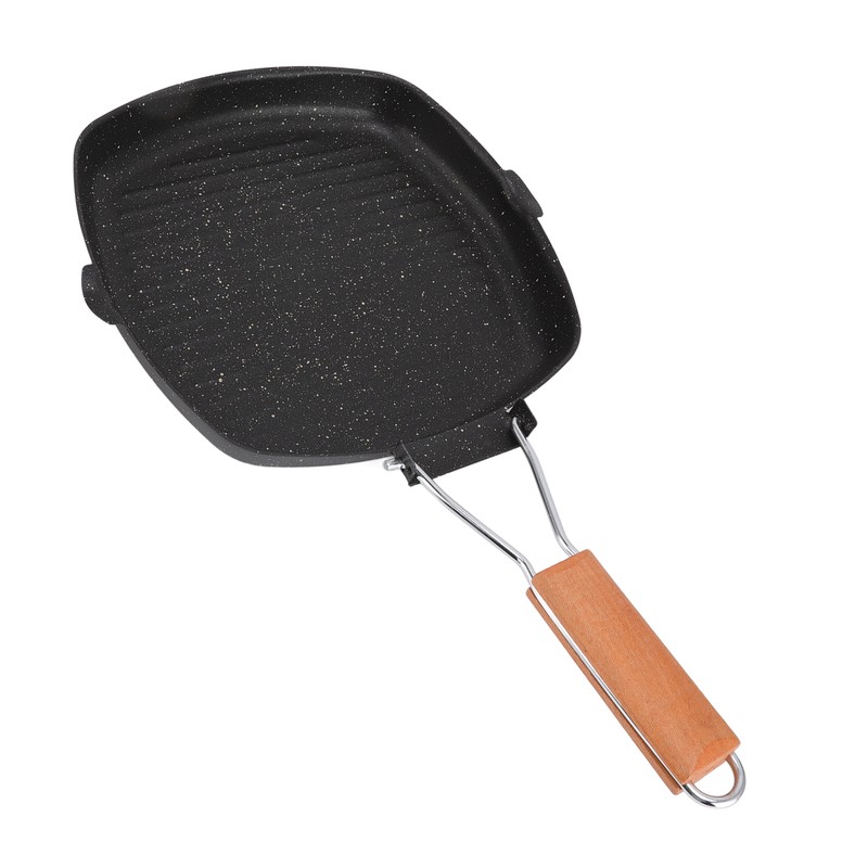 Frying Pan Outdoor Household Folding Beech Handle Energy Saving Non