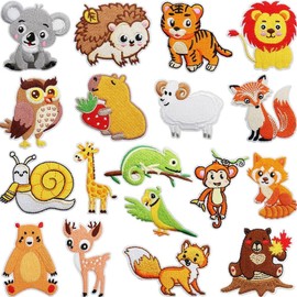 18 Parches Termoadhesivos De Animales, Bonitos Parches para Coser, Parches Bordados para Reparar Ropa, Zapatos, Bolsos Y Ropa.