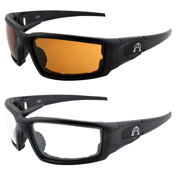 Alpha Omega AO5 Motorcycle Sunglasses Foam Padded Riding Safety Glasses