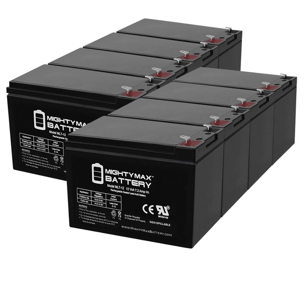 Mighty Max Battery 12V 7AH Battery REPL. WERKER WKA12-7.5F WKA12-7.5 F1 .187 Each - 8 Pack Brand Product