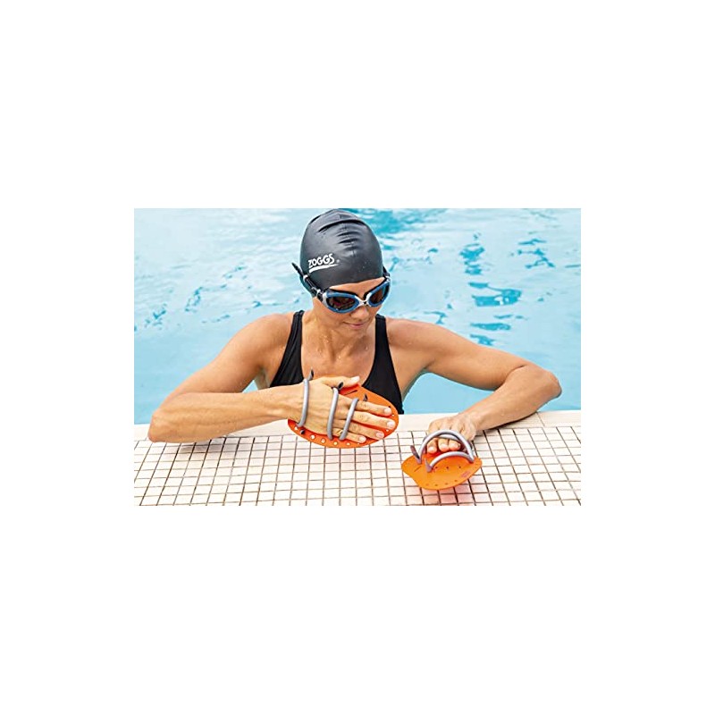Zoggs Unisex Matrix Hand Paddles, Orange, M UK