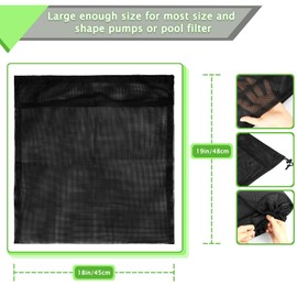 Hecaty 24" x 26" Upgrade Large Pump Barrier Bag, Pond Filter Box, Black Media Bag Pump Mesh Bag (24" x 26", Black)