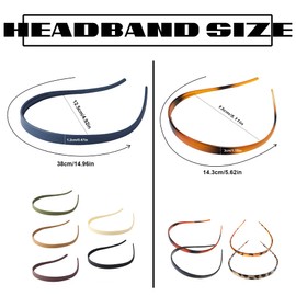 FAINCA 11 Stück Haarreifen Damen, Haarreifen für Brillenträger, Matt und Glänzend Haarreif Hinterkopf, Kunststoff StirnbäNder, Flex-StirnbänNd Ohne Druck für Den TäGlichen Gebrauch