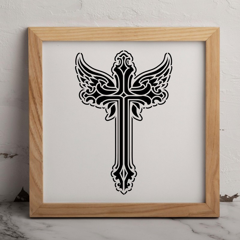 MAGJUCHE Cross Stencil 6 Inches, Reusable Cross Stencil for Painting