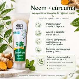 Crema Dental Natural LIBRE DE FLUOR Artesanal de Hoja de Neem-Sin Fluor, Gluten, Sulfatos (SLS), Parabenos, Petrolatos, Triclosan, Azucar- Bienestar N