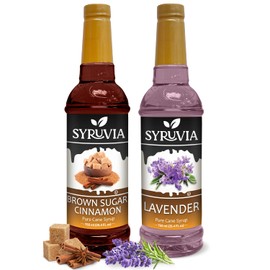 Syruvia Coffee Syrup Variety Pack - Brown Sugar Cinnamon & Lavender- Gluten-Free, Kosher, 25.4 fl oz Bottles - Enhance Your Coffee Experience with Premium Flavoring Syrups