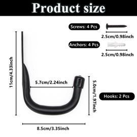 ALLY-MAGIC Garage Wall Hooks, 2 Pack Ladder Hooks,Wall Hook for Hanging Heavy Duty, Garage Storage Hook for Organising Ladders Garden Tools Ropes Cables Y9CKGG