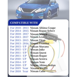 JUNMUL UX-NI006 Backup Camera Retention Wire Harness Compatible with Nissan Frontier Altima Murano Rogue Titan Juke Sentra Cube Quest Leaf Car Audio & Video Input Adapters Includes 12v to 6v Converter