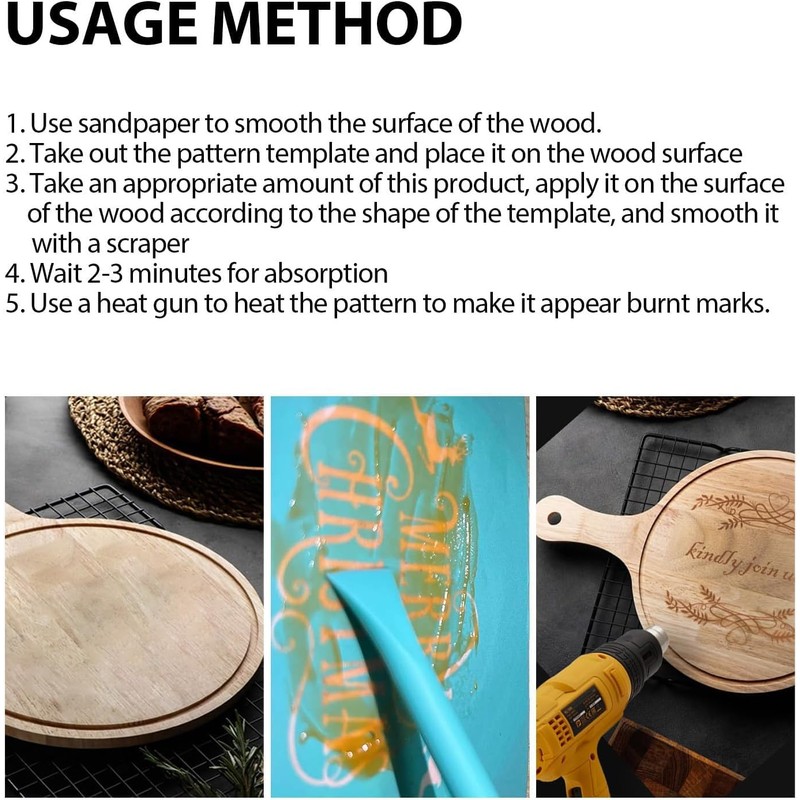 Grgowe 2 x wood burning paste, wooden burning paste kit,