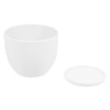 White ceramic 13 cm planter with saucer, BARREL series